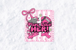 Play Like Her Football SVG Pink Coquette Cheer PNG Design Product Image 2