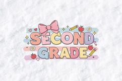 Second Grade SVG - Pastel Coquette School Aesthetic Cut File Product Image 1
