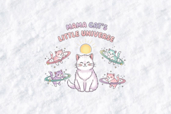 Mama Cat's Little Universe SVG - Cute Space Kitten Art Product Image 1