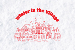 Winter in the Village Christmas SVG Holiday Illustration Product Image 1