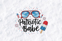 Patriotic Babe SVG - 4th of July Summer Sunglasses Cut File Product Image 2