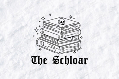 The Scholar SVG - Gothic Book Stack Skull Celestial Cut File Product Image 1