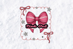 Pink Out Football Bow SVG | Coquette Breast Cancer Design Product Image 1