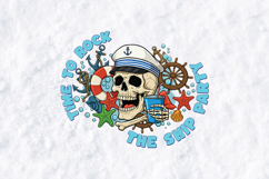 Nautical Skull SVG - Time To Rock The Ship Party Summer Art Product Image 2