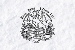 Read More Worry Less SVG - Gothic Dragon Book Cut File Product Image 1