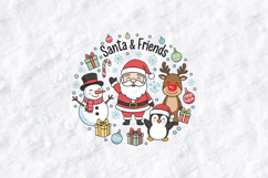Santa and Friends Cute Christmas Character Sublimation Product Image 1