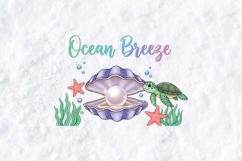 Ocean Breeze Sea Turtle Pearl Shell Summer Sublimation PNG Product Image 2
