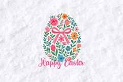 Happy Easter Floral Egg SVG - Watercolor Spring Flower Desig Product Image 2