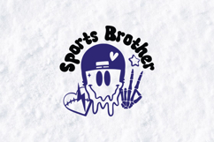 Retro Sports Brother SVG Drippy Smiley Face Game Day Design Product Image 2