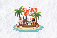 Kawaii Bunny Island Summer Tropical Vacation Clipart Product Image 2