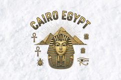 Cairo Egypt SVG - Vintage Pharaoh Tutankhamun &amp; Pyramids Art Product Image 2