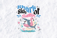 Shark Side of Summer SVG - Cute Shark Flamingo Float PNG Product Image 3
