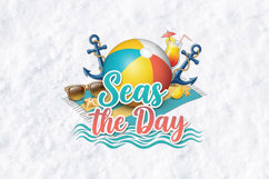 Seas the Day Summer Beach Clipart &amp; Sublimation Design Product Image 3