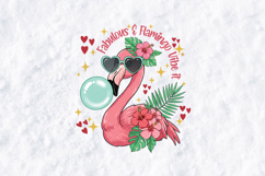 Fabulous Flamingo Vibe Art - Retro Tropical Sublimation PNG Product Image 1