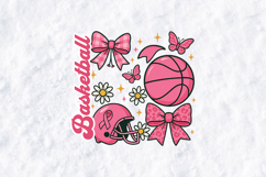 Pink Basketball Coquette SVG - Awareness Ribbon Bow PNG Product Image 3