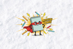 Knowledge Power SVG - Cute Notebook Superhero Teacher Cut Product Image 1