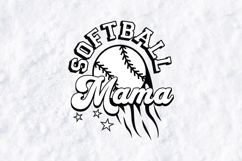Softball Mama SVG - Retro Distressed Athletic Spirit Graphic Product Image 2