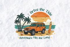 Drive the Tide SVG - Off-Road Beach Jeep Summer Cut File Product Image 2