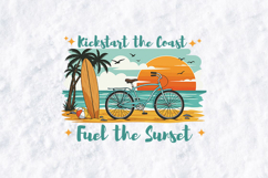 Kickstart the Coast Summer Sunset Beach Bicycle Sublimation Product Image 2