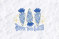 Hoppin' Into Easter SVG - Blue Chinoiserie Carrot Design Product Image 2