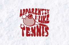 Apparently I Like Tennis SVG - Retro Groovy Racket &amp; Stars Product Image 1