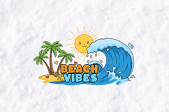 Beach Vibes Kawaii Summer Wave Tropical Sublimation PNG Product Image 2