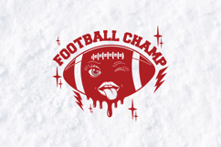 Football Champ Dripping Ball SVG | Sporty Winking Face PNG Product Image 2