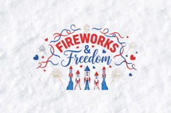 Fireworks &amp; Freedom SVG - 4th of July Patriotic Rocket File Product Image 2