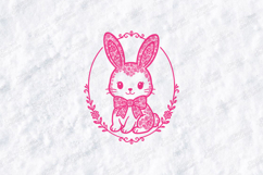 Happy Easter Bunny SVG - Floral Coquette Rabbit Bow Design Product Image 1