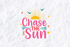 Chase The Sun SVG - Retro Summer Vibes Beach Cut File Product Image 2