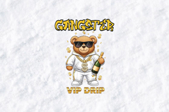Gangster VIP Drip Teddy Bear SVG - Gold Chain Bosa Bear Art Product Image 1