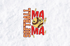 Softball Mama SVG - Retro Coquette Bow Softball PNG Design Product Image 1