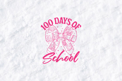 100 Days of School SVG - Pink Bow School Supplies Cut File Product Image 1