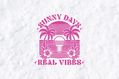 Pink Retro Sunny Days Real Vibes Beach Sublimation PNG Product Image 1