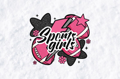 Sports Girls SVG - Retro Pink Football Doodle Spirit Graphic Product Image 1