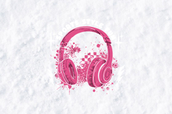 Sports Style Fun SVG - Pink Headphones Splash Spirit Graphic Product Image 2