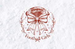 Football Girls SVG - Coquette Bow &amp; Laurel Wreath Design Product Image 2