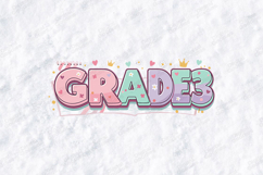 Grade 3 SVG - Kawaii Floral Pastel Teacher Cut File Product Image 1