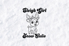 Sleigh Girl Snow Cutie Reindeer SVG Christmas Cut File Product Image 1