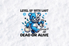 Level Up With Loot SVG - Blue Gaming Bear Dead Product Image 1