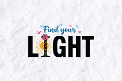 Find Your Light SVG - Retro Daisy Sunburst Motivational File Product Image 1