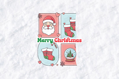 Merry Christmas SVG - Retro Santa &amp; Snow Globe Icon Cut File Product Image 2