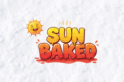 Sun Baked Funny Melting Summer Heat Text Quote PNG Product Image 2