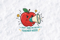 Teacher Voice SVG - Funny Angry Apple Megaphone Cut File Product Image 1