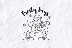 Frosty Days Snowman SVG - Winter Christmas Doodle Product Image 1