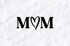 MOM SVG - Minimalist Heart Outline Mother Cut File Product Image 2