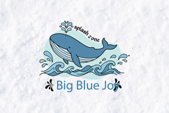 Big Blue Joy Whale SVG - Coastal Splash Zone Summer Art Product Image 2