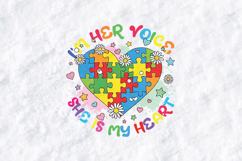 I'm Her Voice SVG - Autism Awareness Puzzle Heart Cut File Product Image 1