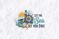Nautical Sea Quote SVG - Let The Sea Set You Free Art Product Image 1