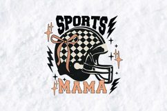 Sports Mama Football SVG - Checkered Helmet Coquette PNG Product Image 3